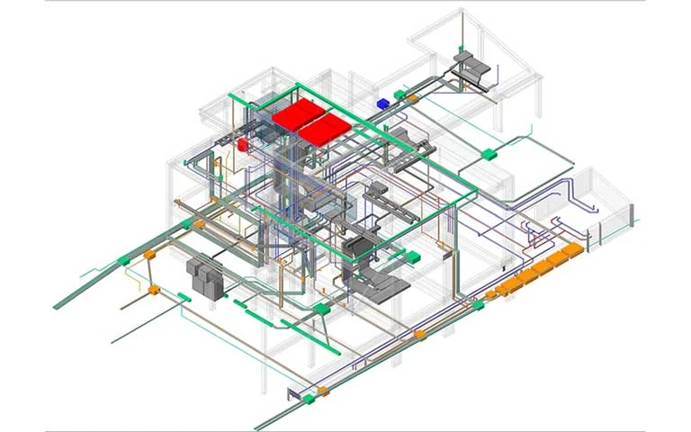 Modelo integrado de arquitetura, estrutura e instalações publicado no portfólio DTM